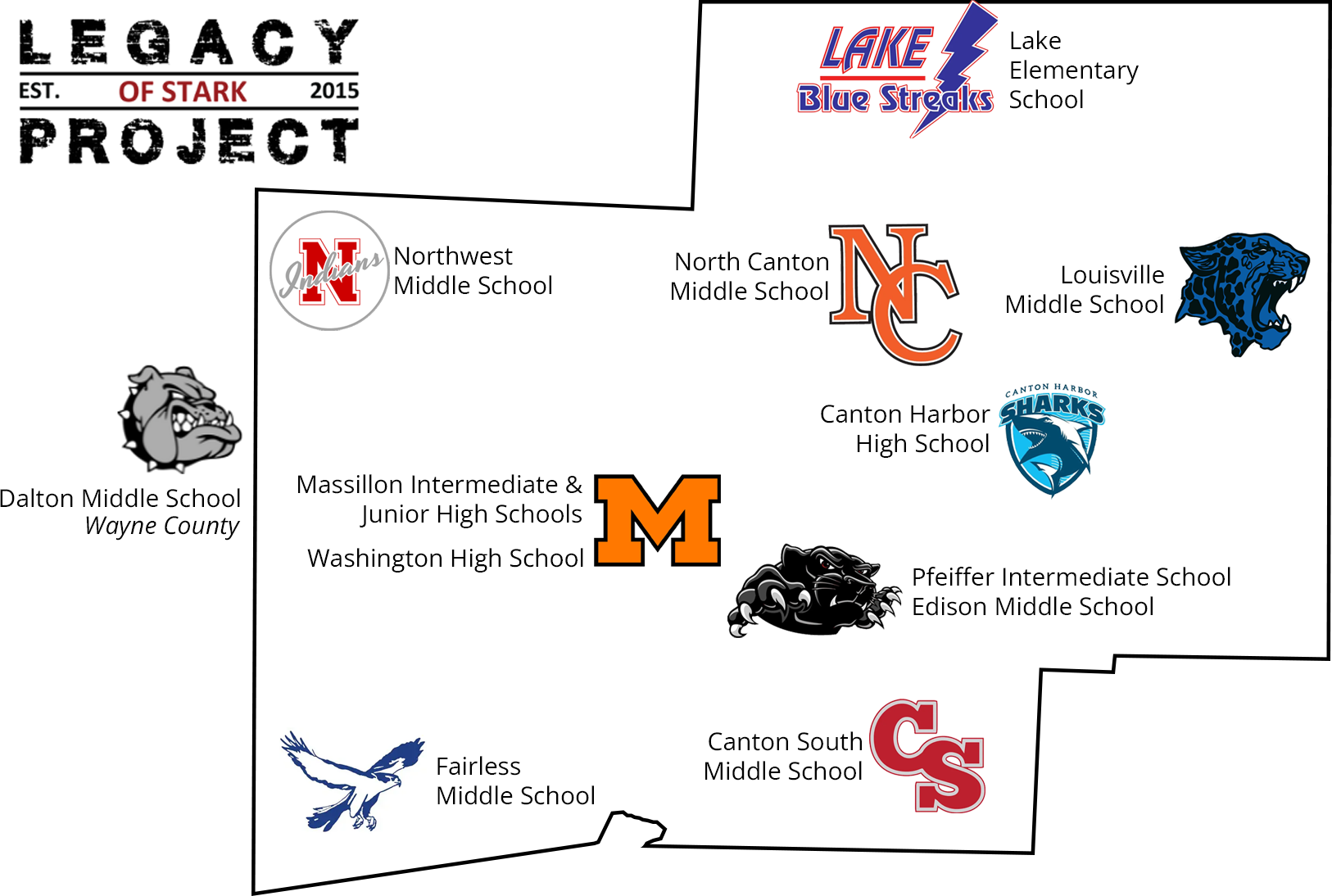 Legacy Project of Stark - Partner Schools Map